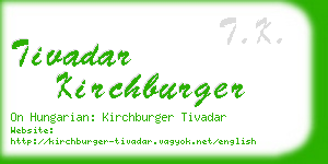 tivadar kirchburger business card